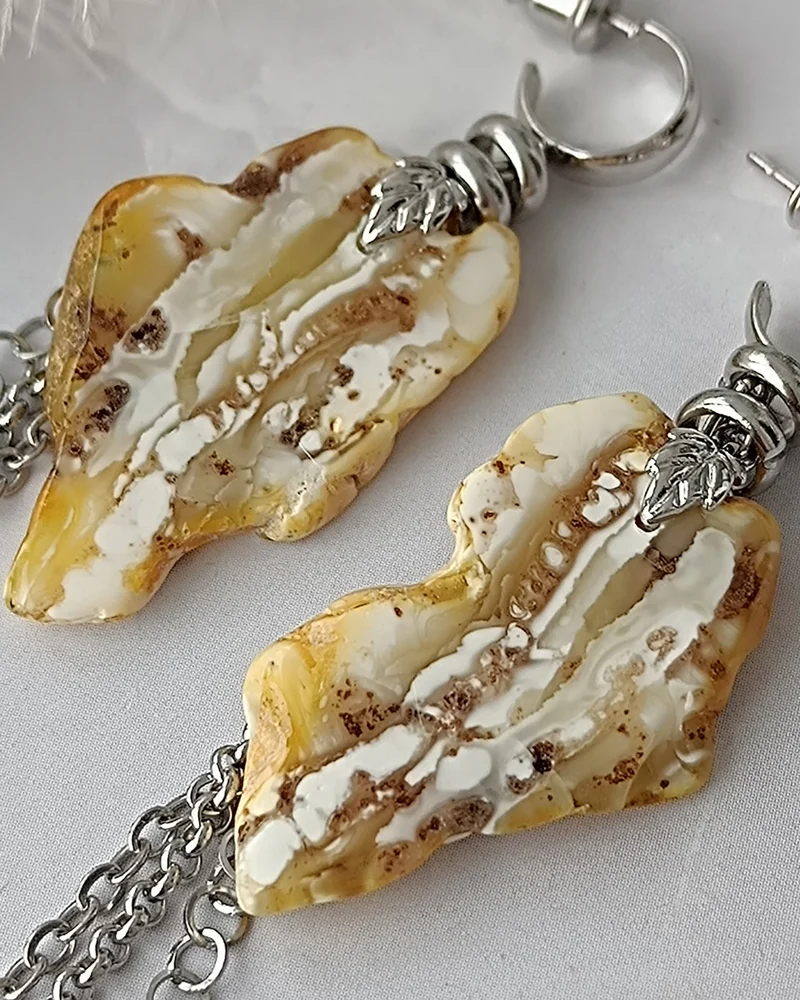 Серьги янтарь