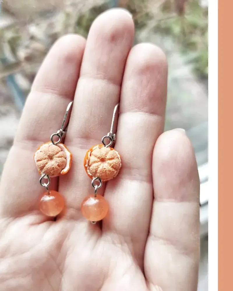 Серьги с мандаринками — Оранжевый