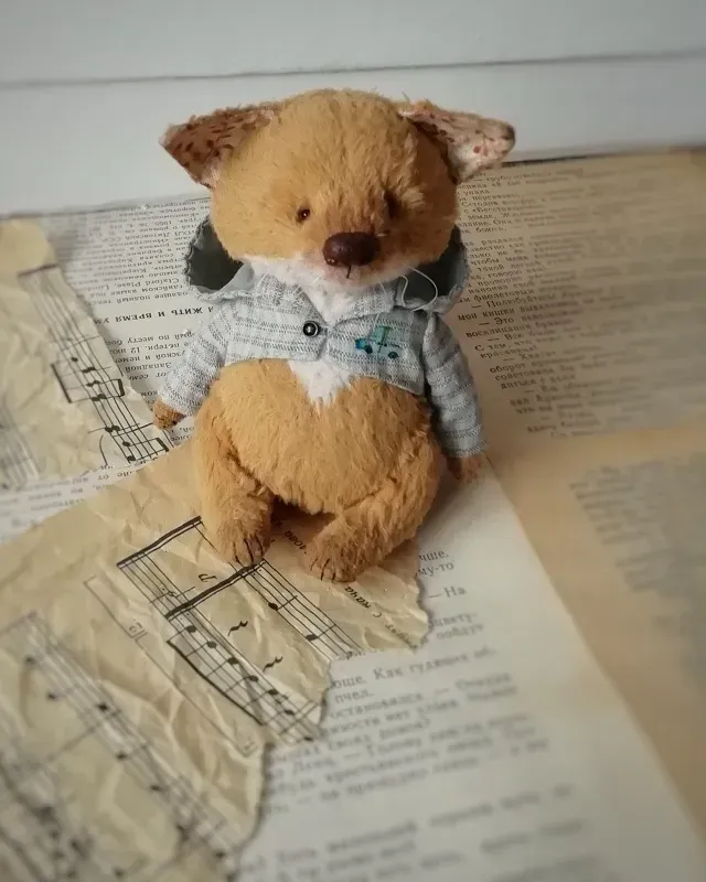 Лисёнок Тедди Тим, рыжий, 12 см