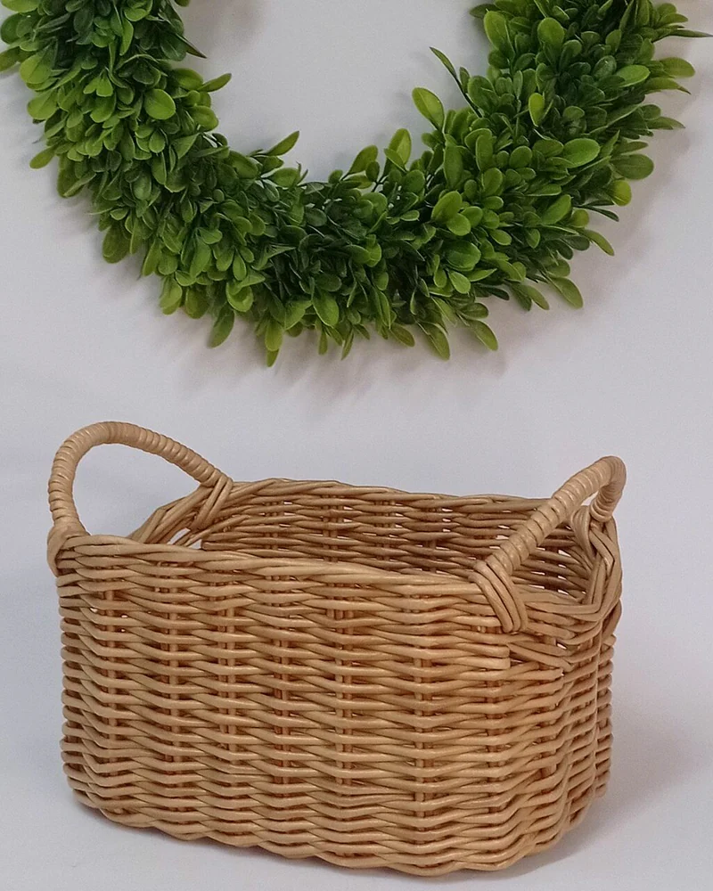 Плетеные овальные корзины с ручками — Малая 18×26 см