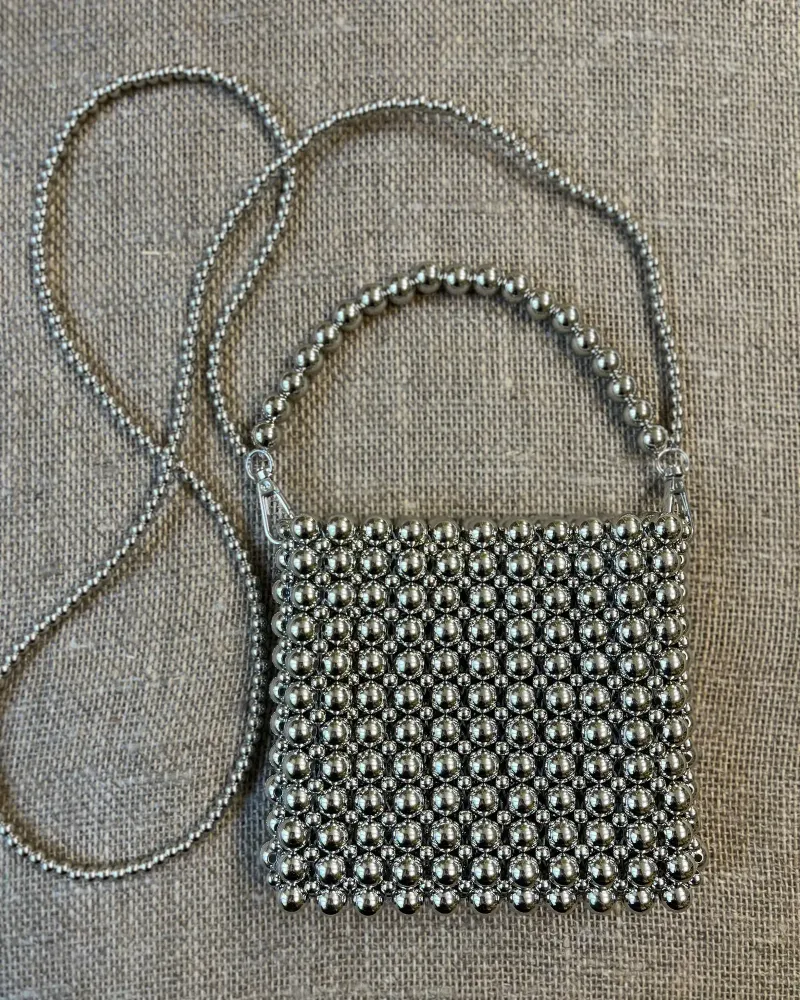 Сумка из бусин «Серебро»
