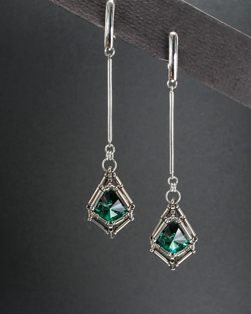 Стильные серьги "Urban emerald" — Основной