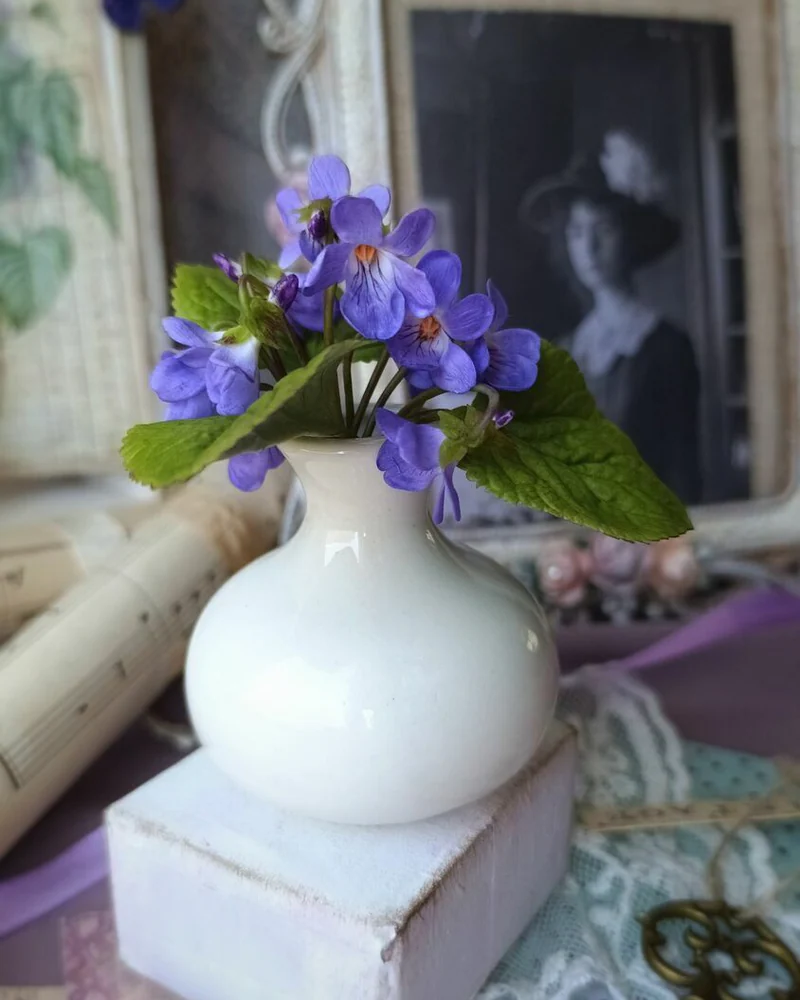 Фиалки. Фиалки из полимерной глины.Фиалки букет. Лесные фиалки ручной работы. — фиалки