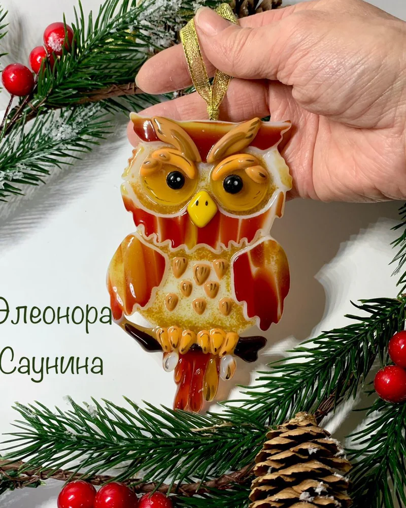 Интерьерная подвеска Сова, новогодний сувенир