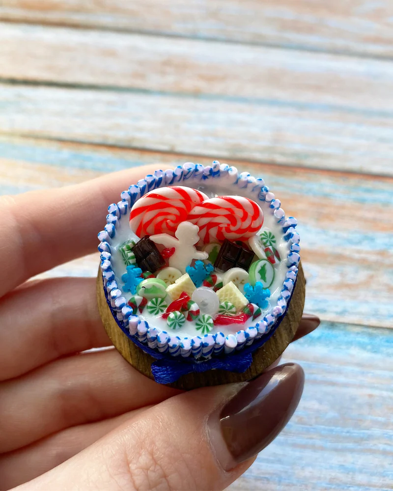 Кукольная Миниатюра Торт «Синий 💙»