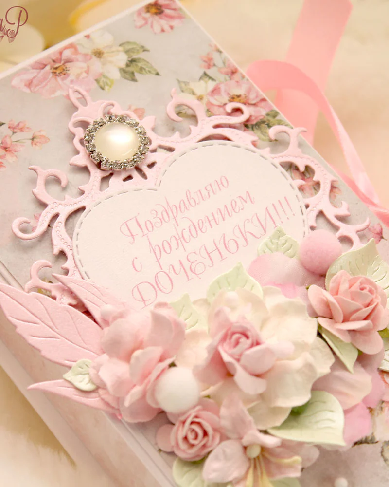 Коробочка для денег на рождение,крестины ребёнка,подарок новорожденной