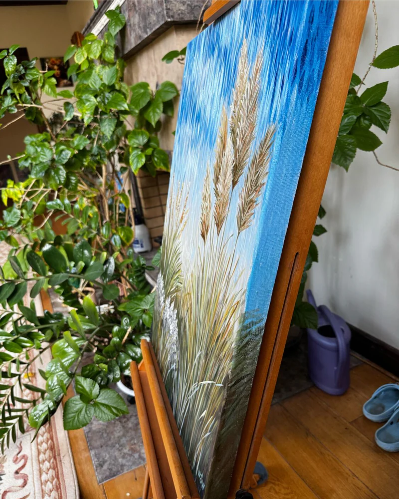 Картина маслом «Травы» 50×70 см — Оригинал