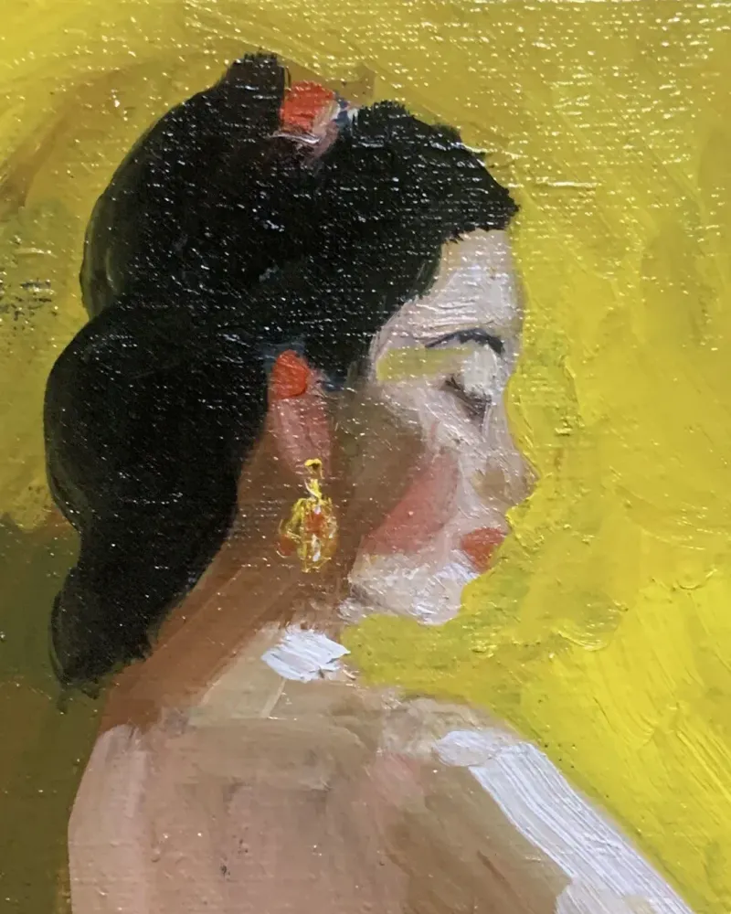 Женский портрет. Картина маслом 20×20 см — 20×20 см