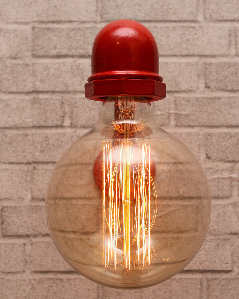 Настенный светильник в стиле лофт, красный — Красный