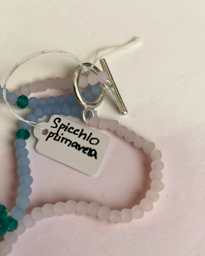 Колье Spicchio primavera с настоящим цветком и опалом