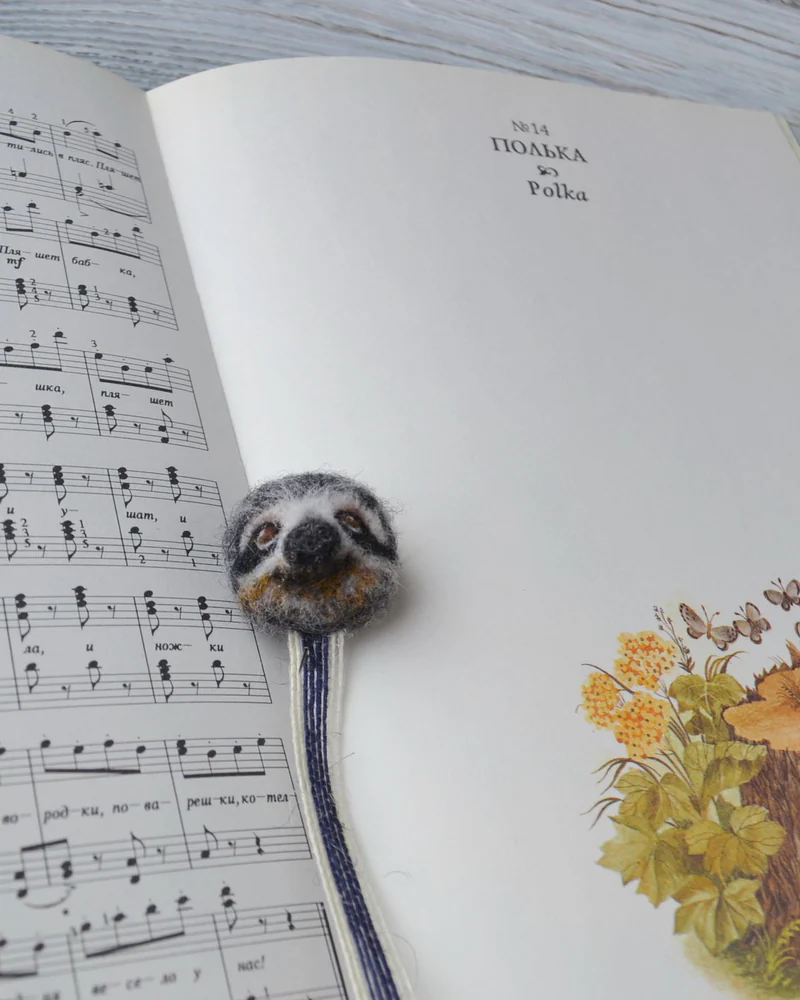Закладка ленивец для книги, блокнота, ежедневника