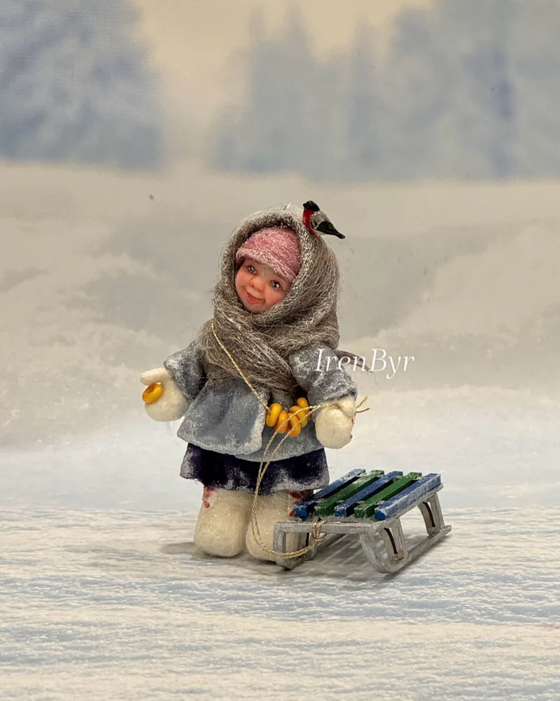 Девочка с санками