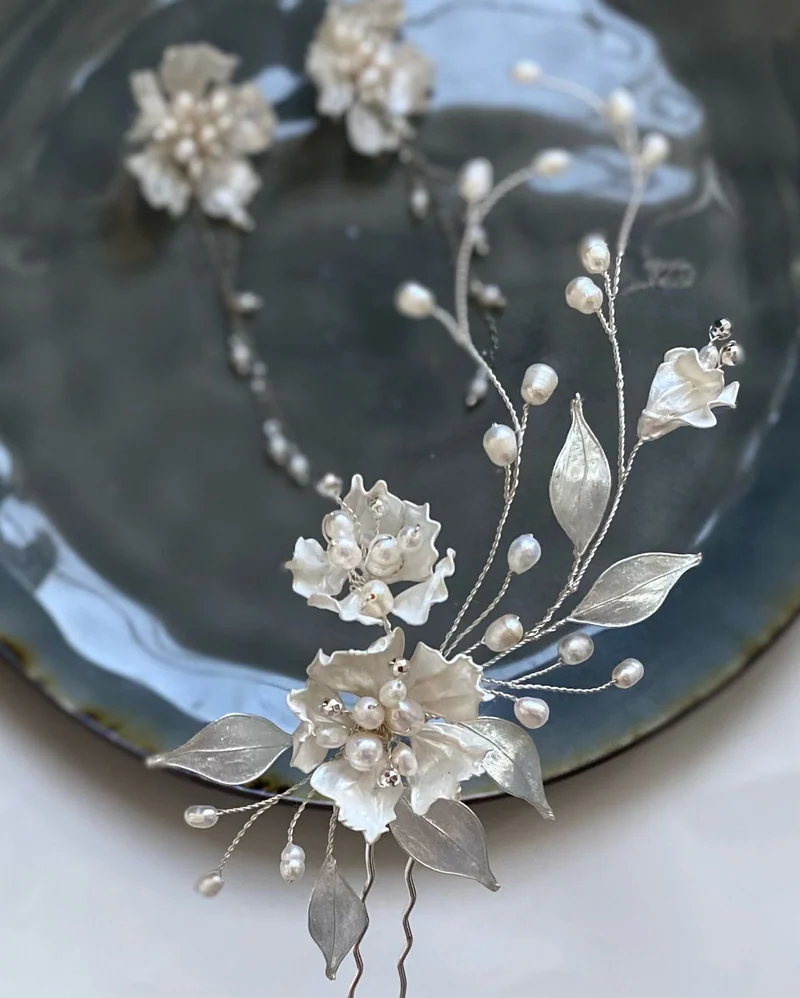 Серьги свадебные «Серебряное лето»