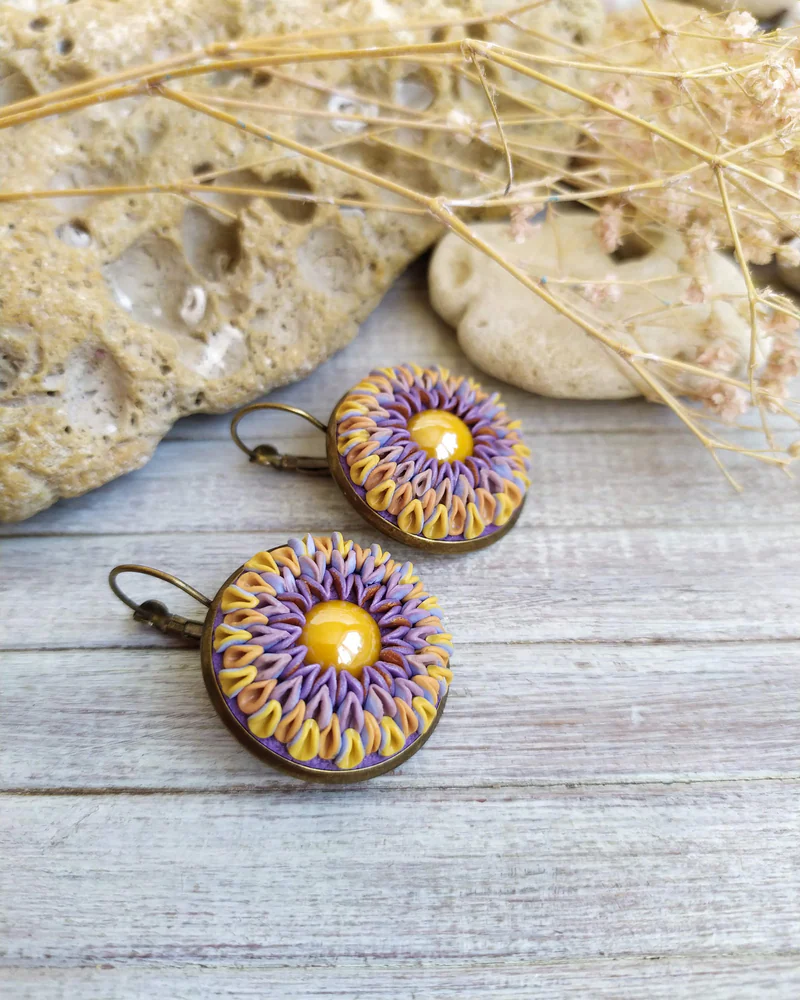 серьги из полимерной глины Лето — серьги Лето