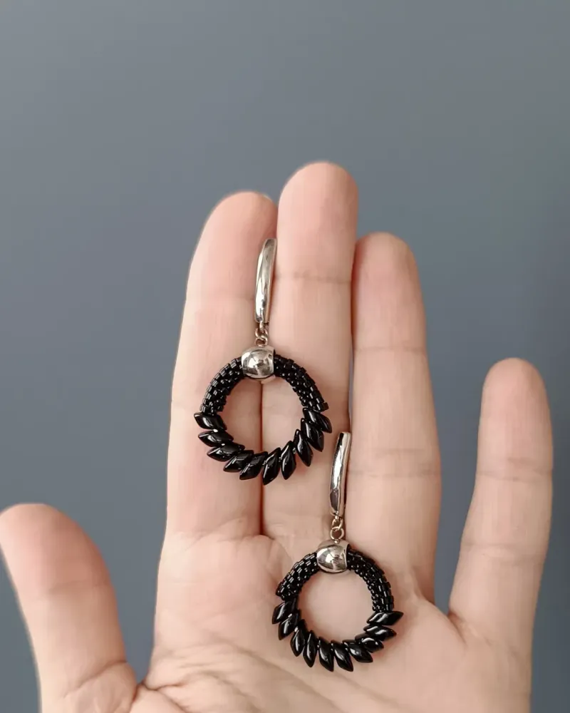Серьги «Дракон» — Чёрные