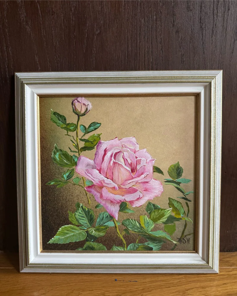 Картина маслом Цветы Роза 31×31 см — Оригинал