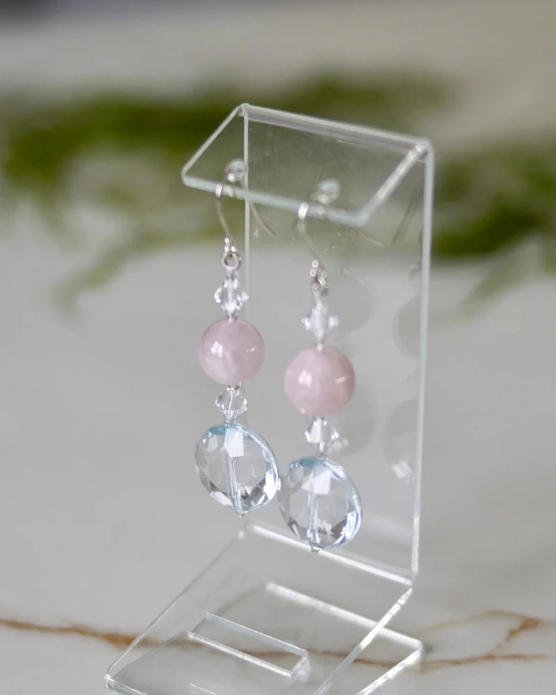 Серьги с розовым кварцем — Серьги с розовым кварцем