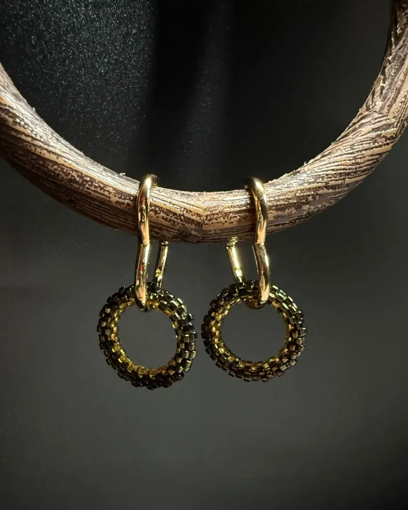 Серьги Конго из японского бисера