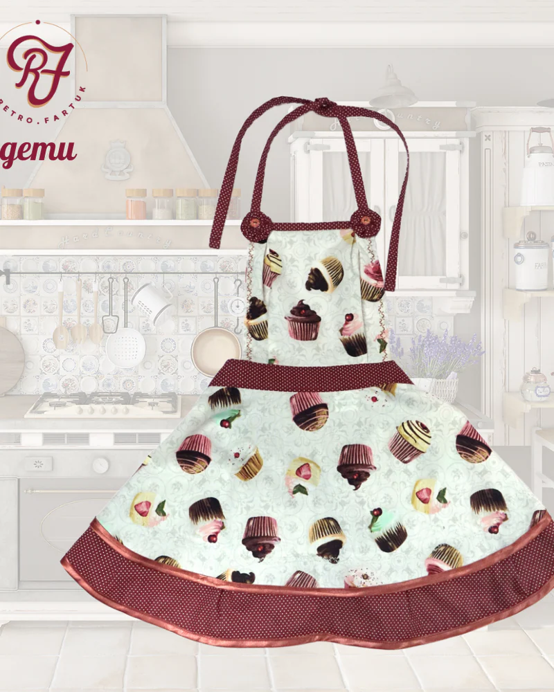 Ретро-фартук "Пирожные на белом" детский — Детский, 3-5 лет