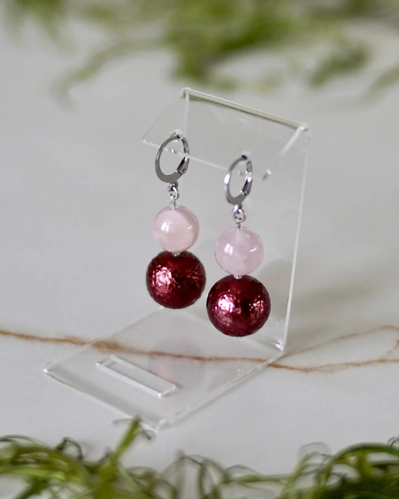 Серьги с розовым кварцем — Серьги с розовым кварцем