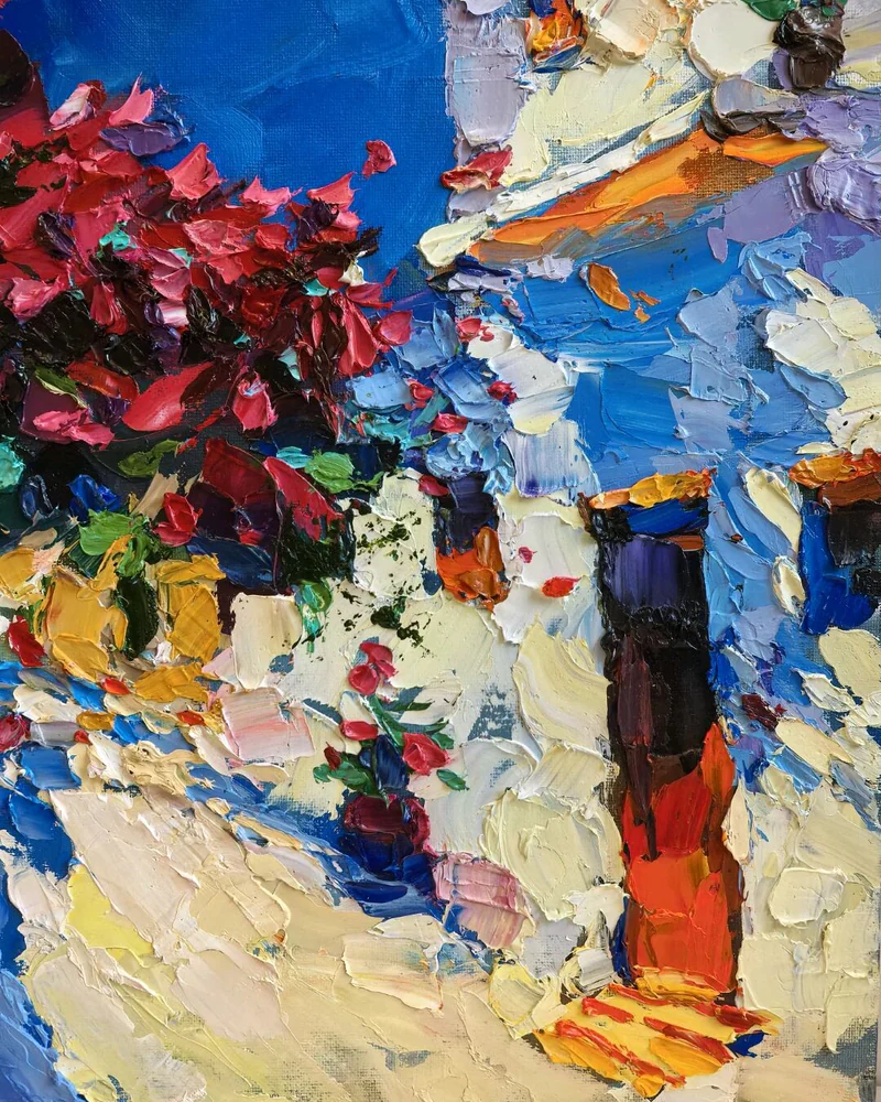 Картина маслом "Летняя жара", 40х40