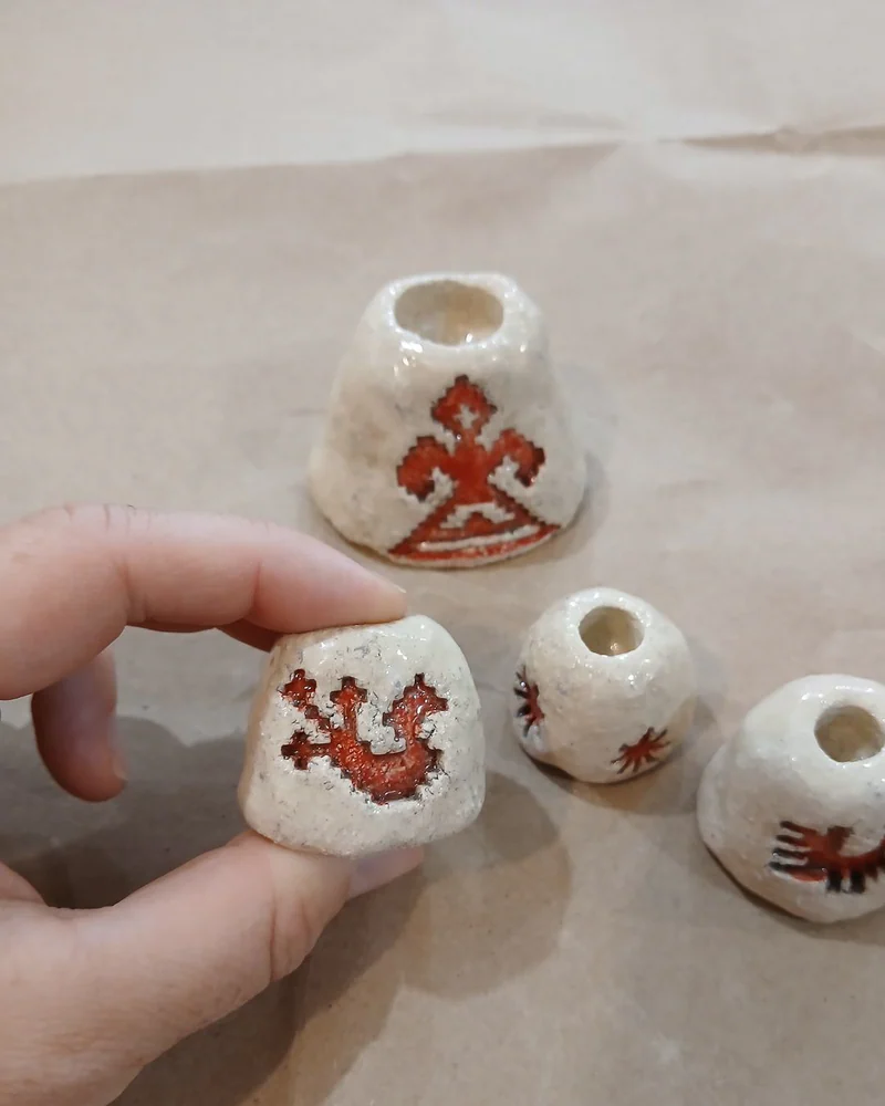 Белый подсвечник «Славянский» с травами