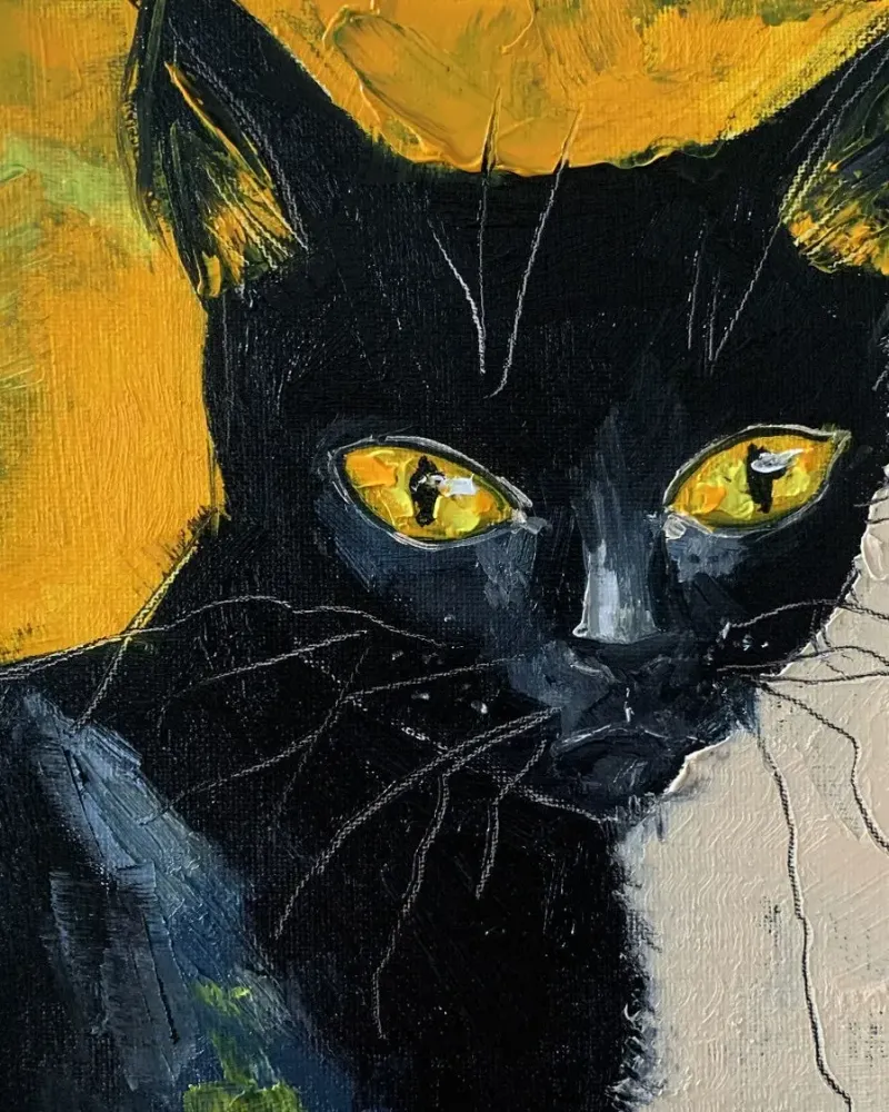 Кошечка. Картина маслом 20×20 см — 20×20 см