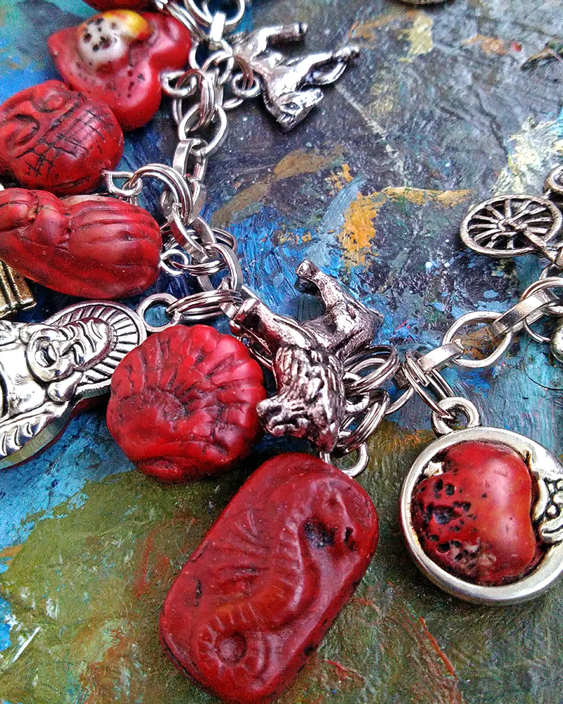 Чарм-браслет "Коралловый Будда" из коллекции "Будда".