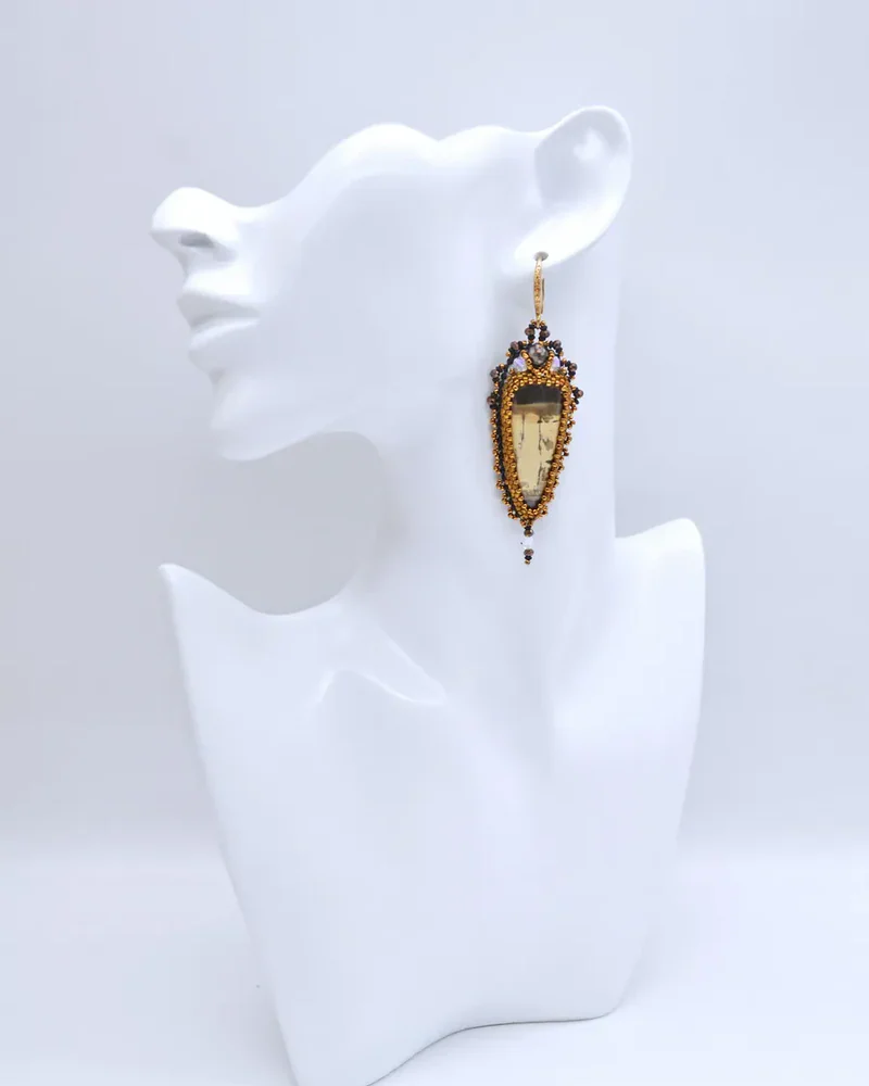 Авторские серьги с яшмой и Swarovski