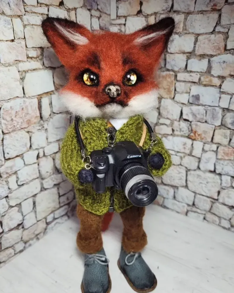 Лис-фотограф, интерьерная игрушка — Лис-фотограф, интерьерная игрушка