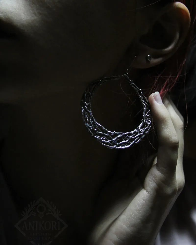 Серьги «Равнина лесных плетений»