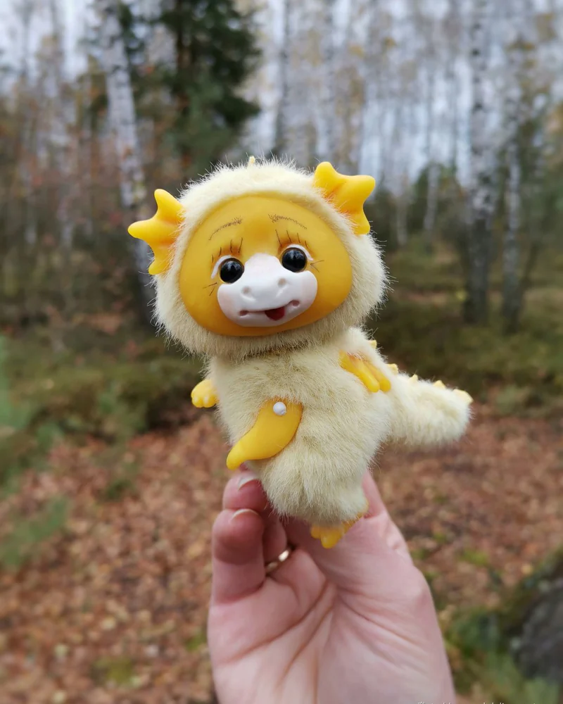 Дракончик Цыпа. Игрушка в смешанной технике 9 см