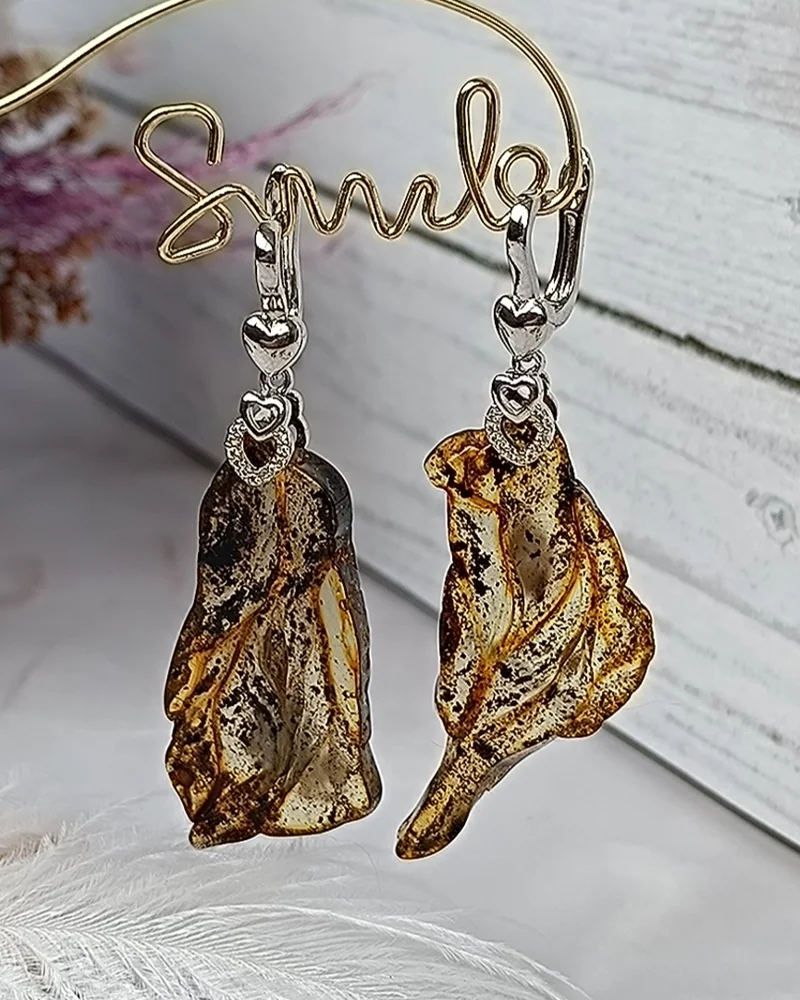 Серьги янтарь