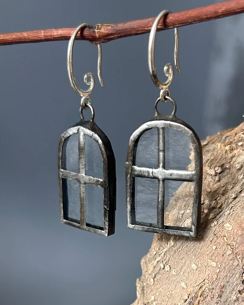 Серьги «Окна» из прозрачного стекла