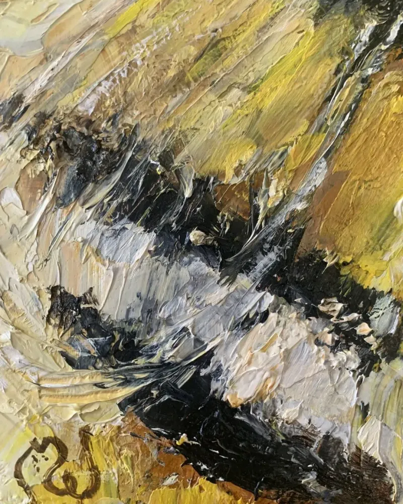 Шмель. Картина маслом 20×20 см — 20×20 см