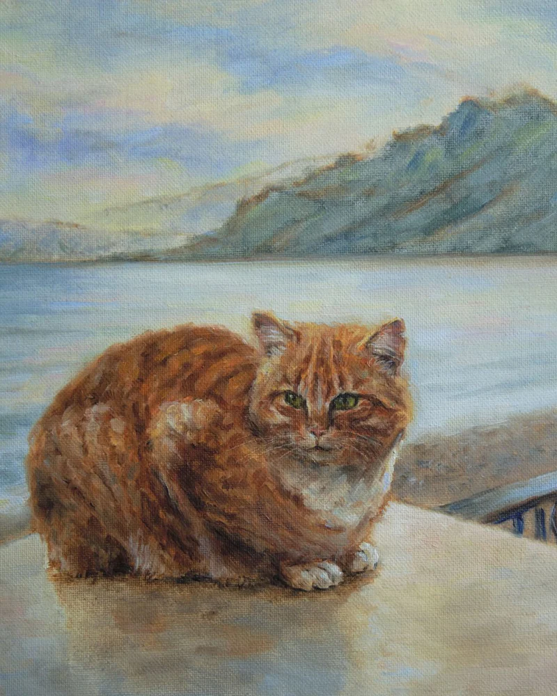 Морской кот. Картина маслом. 30х30 см