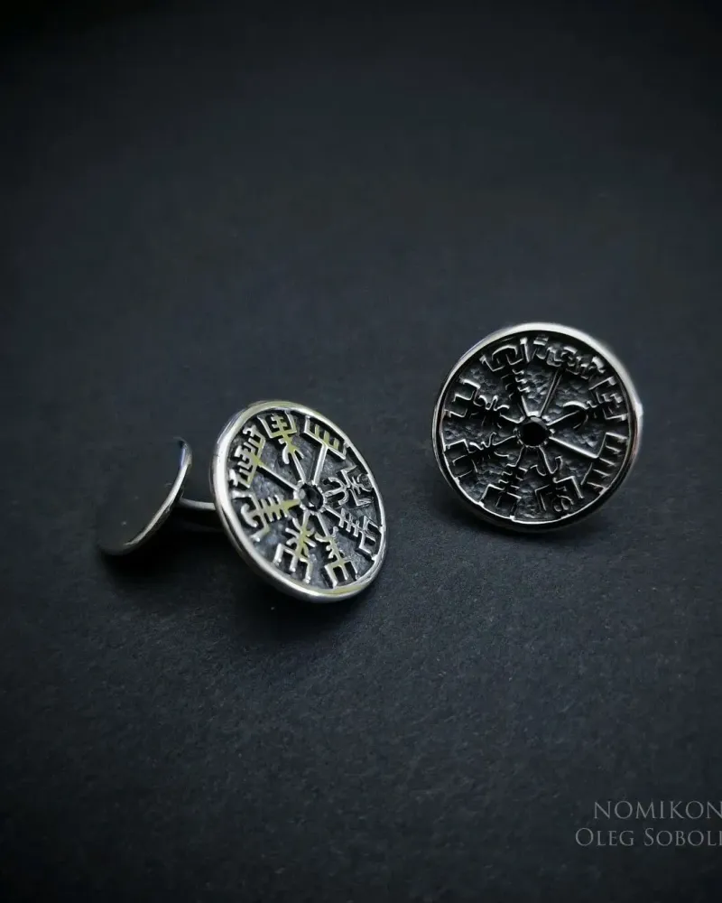 Запонки Vegvisir (Рунический компас) — Основной