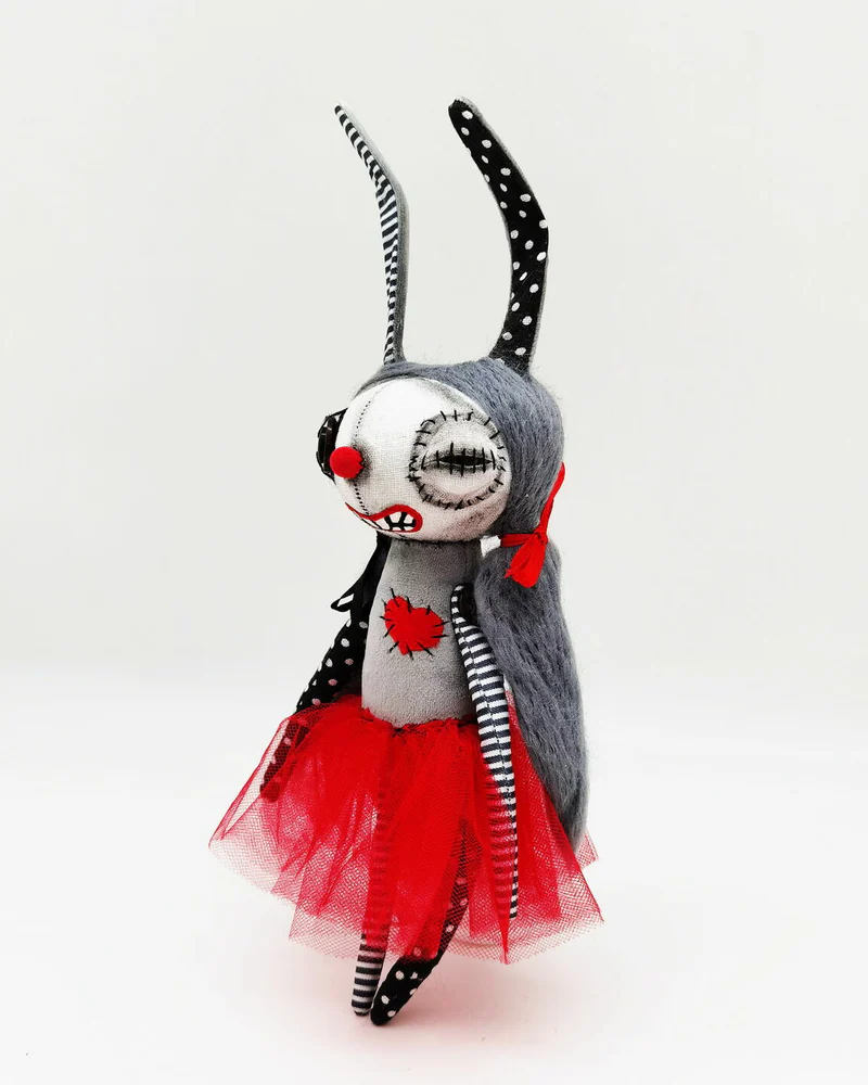 Чердачная кукла Заяц текстильный Чердачный монстр Сreepy doll Кролик