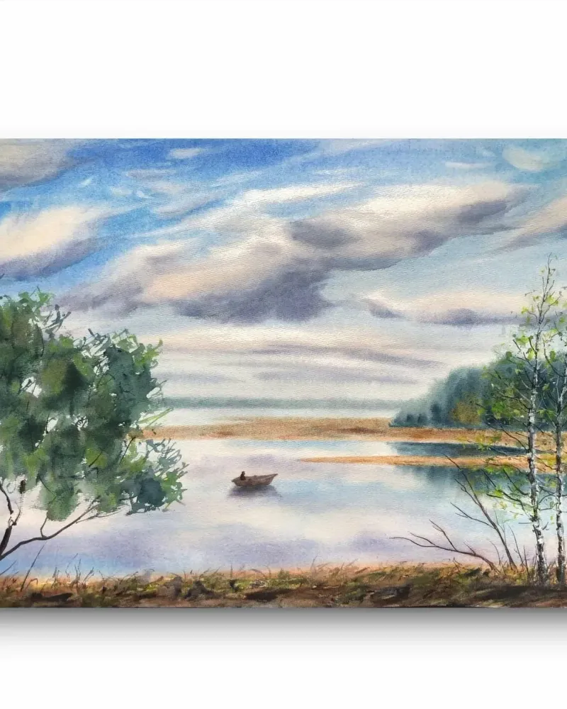 Просторы. Пейзаж акварелью — 40×60 см