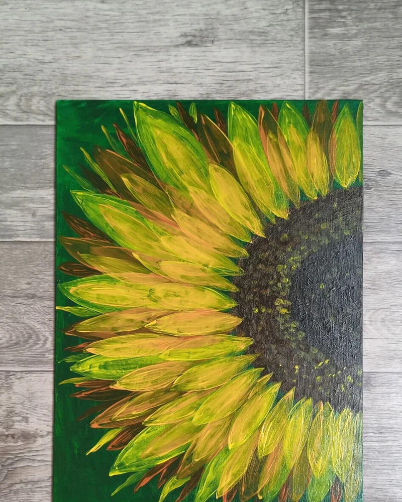 Картина «Подсолнух», акрил, 30×40 см — 30×40 см