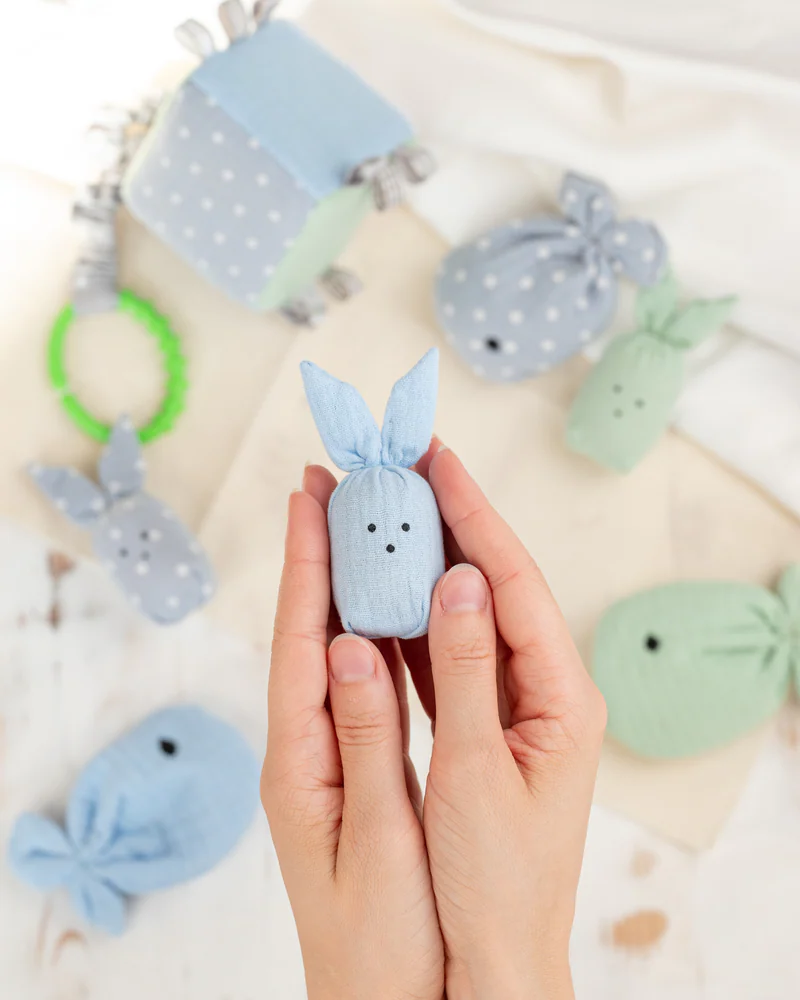 Сенсорные игрушки-погремушки «Шумелки», 3 шт. — Голубой, зелёный