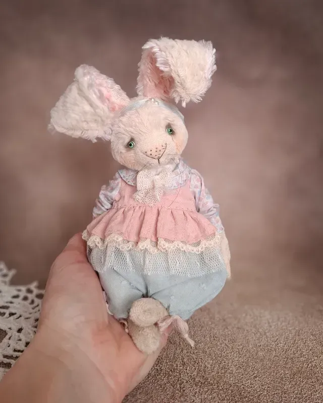 Зайчик Тедди Лили, розовый, 18 см