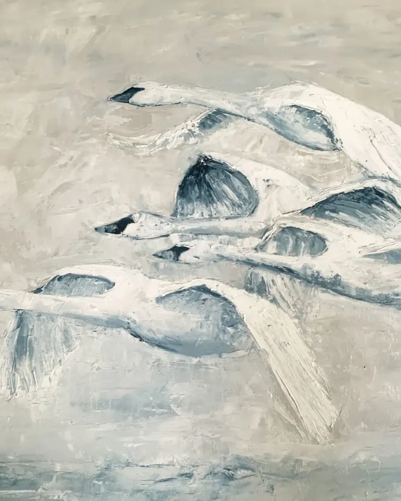 Лебеди. Картина маслом 60×70 см — 60×70 см