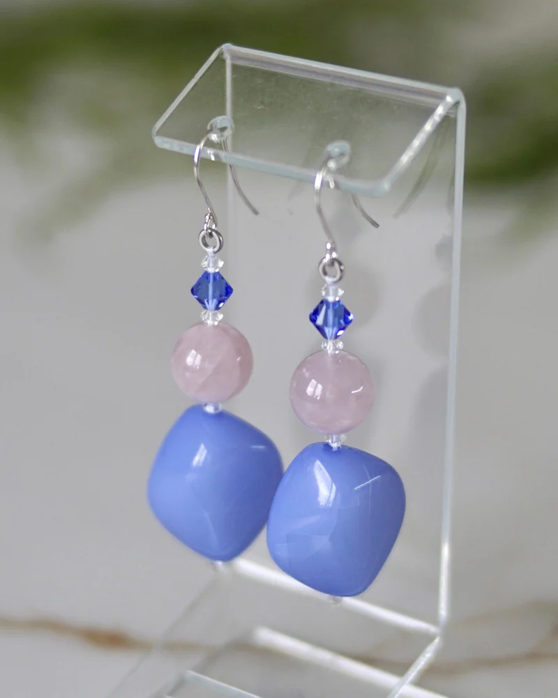 Серьги с розовым кварцем — Серьги с розовым кварцем