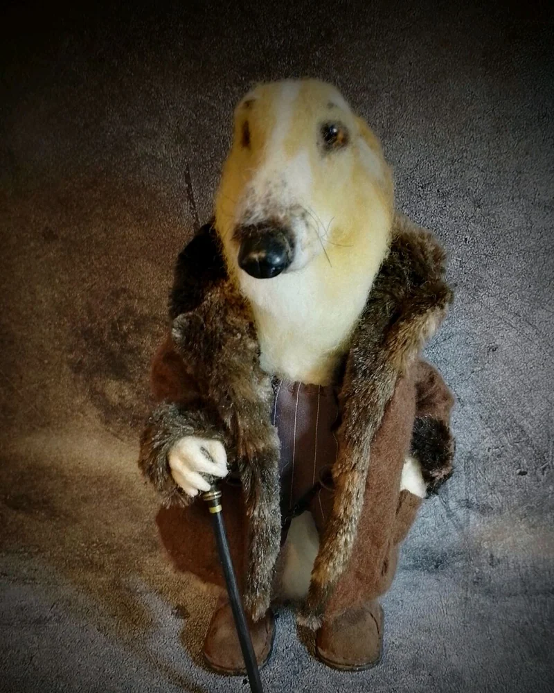 Русская псовая борзая. Интерьерная игрушка из шерсти