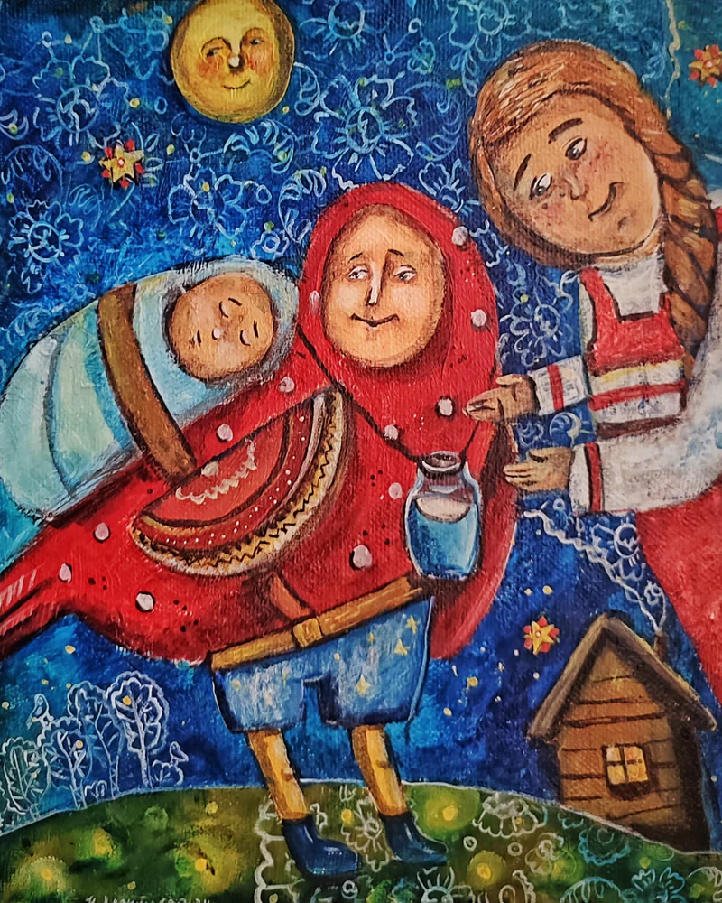 Первенец за крылышком