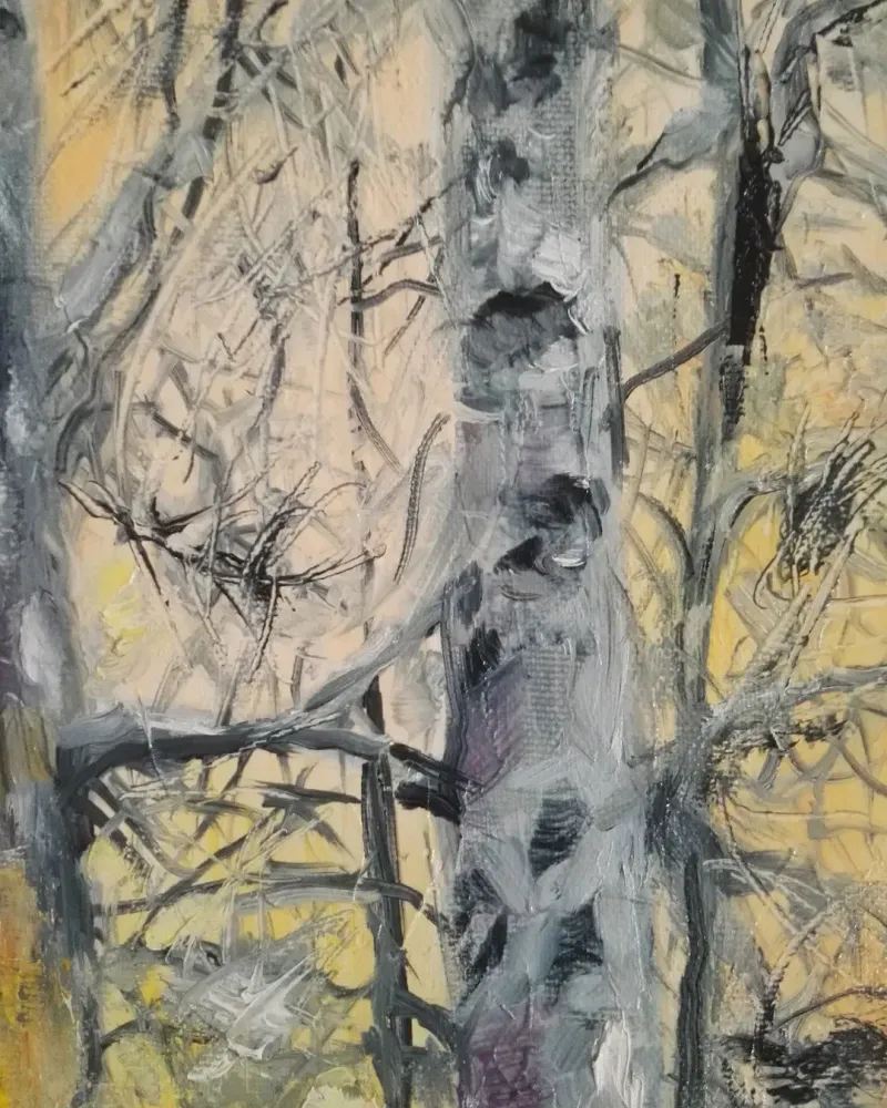 Зимнее солнце. Картина маслом 30×60 см — 30×60 см