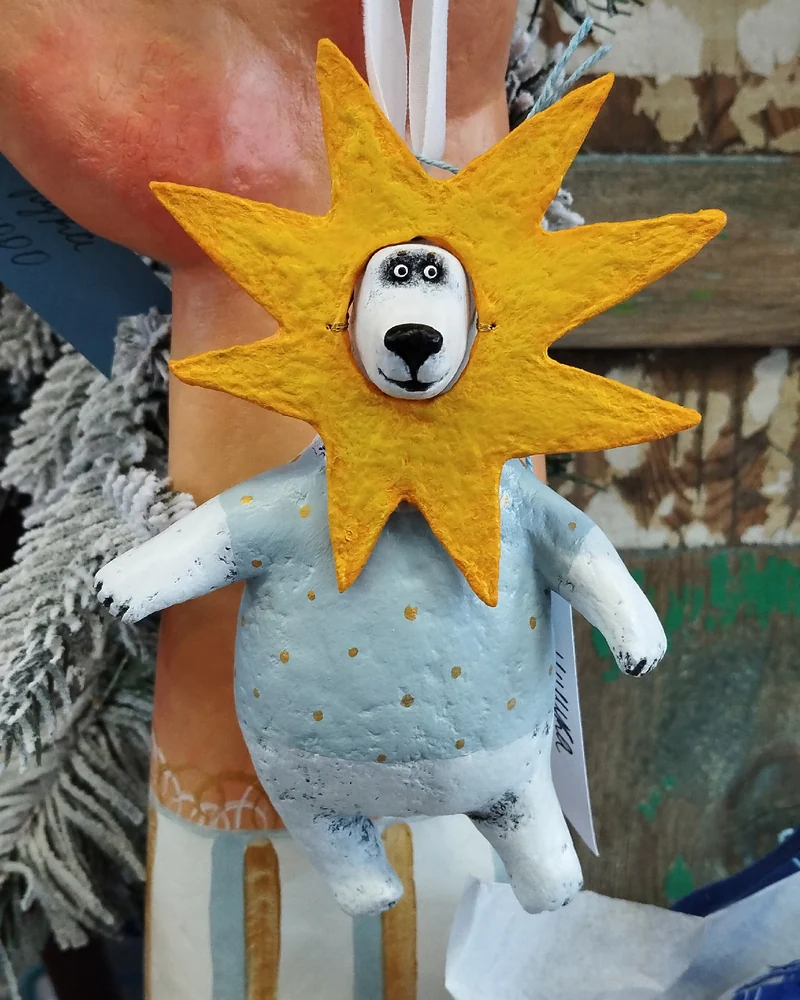Ёлочная игрушка «Мишка со звездой»