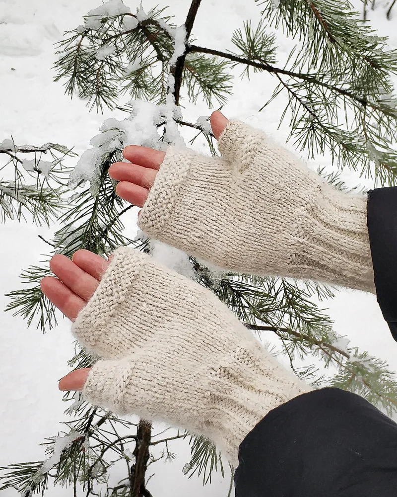 Митенки перчатки из собачьей шерсти (маламут)