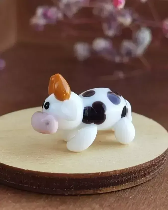 Стеклянная фигурка «Корова» №1 — Высота 15 мм